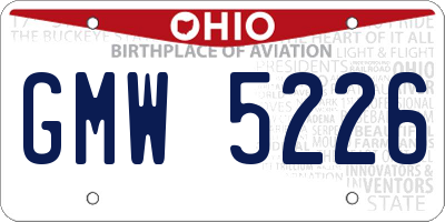 OH license plate GMW5226