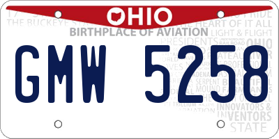 OH license plate GMW5258