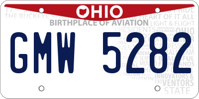 OH license plate GMW5282