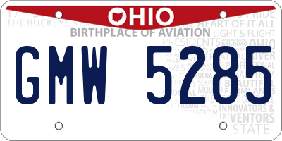 OH license plate GMW5285