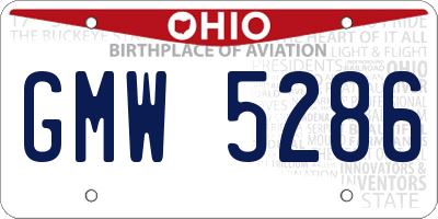 OH license plate GMW5286