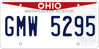 OH license plate GMW5295