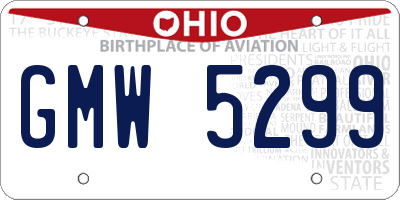 OH license plate GMW5299