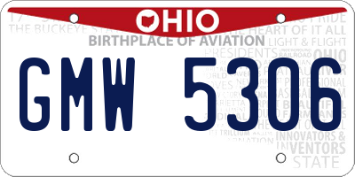 OH license plate GMW5306