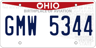 OH license plate GMW5344
