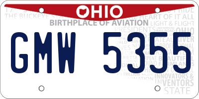 OH license plate GMW5355