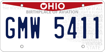 OH license plate GMW5411