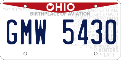OH license plate GMW5430