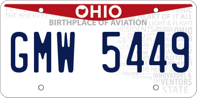 OH license plate GMW5449