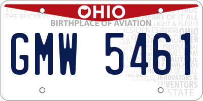 OH license plate GMW5461