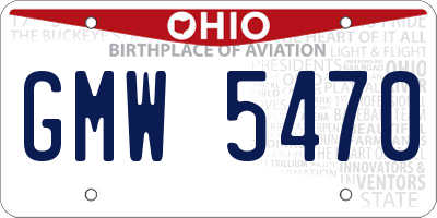 OH license plate GMW5470