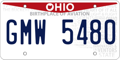 OH license plate GMW5480
