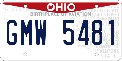 OH license plate GMW5481
