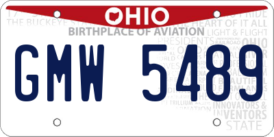OH license plate GMW5489