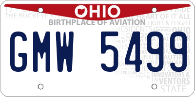 OH license plate GMW5499