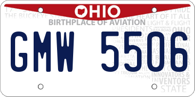 OH license plate GMW5506