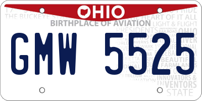 OH license plate GMW5525