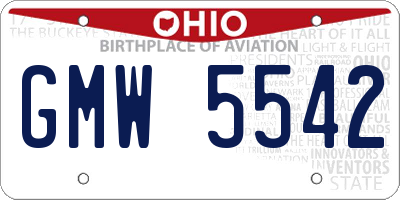 OH license plate GMW5542