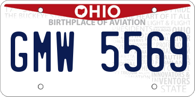 OH license plate GMW5569