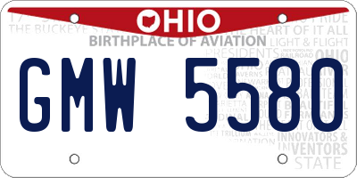 OH license plate GMW5580