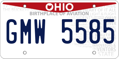 OH license plate GMW5585
