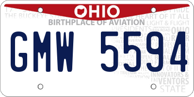 OH license plate GMW5594
