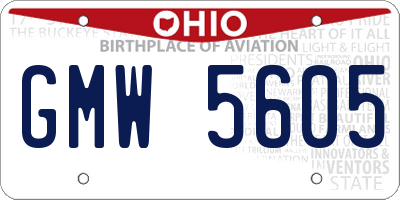 OH license plate GMW5605