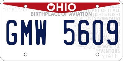 OH license plate GMW5609