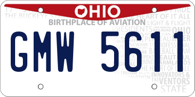 OH license plate GMW5611