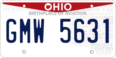 OH license plate GMW5631