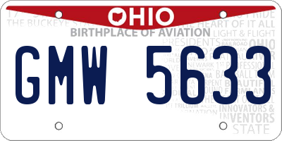 OH license plate GMW5633
