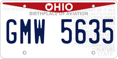 OH license plate GMW5635