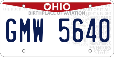 OH license plate GMW5640