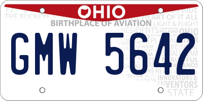 OH license plate GMW5642