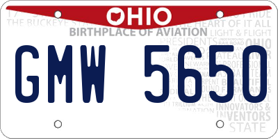 OH license plate GMW5650