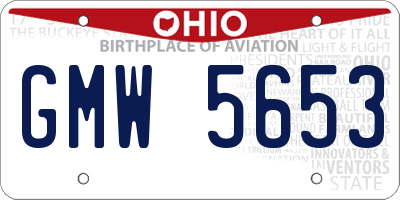 OH license plate GMW5653