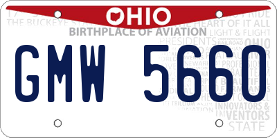 OH license plate GMW5660