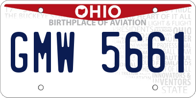 OH license plate GMW5661