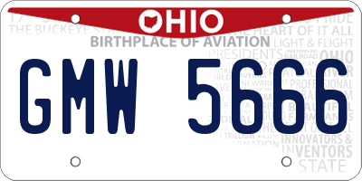 OH license plate GMW5666