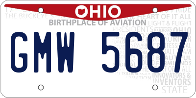 OH license plate GMW5687