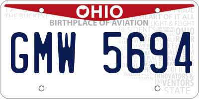 OH license plate GMW5694