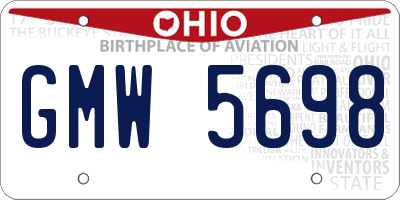 OH license plate GMW5698