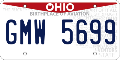 OH license plate GMW5699