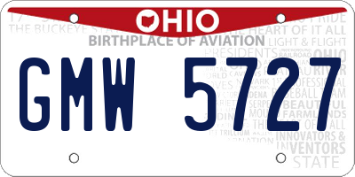OH license plate GMW5727