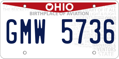OH license plate GMW5736