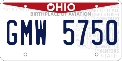 OH license plate GMW5750