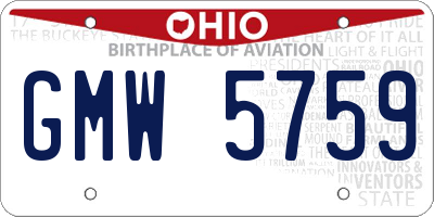 OH license plate GMW5759