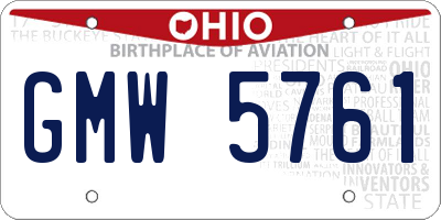 OH license plate GMW5761