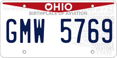 OH license plate GMW5769