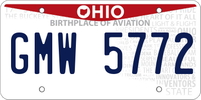 OH license plate GMW5772
